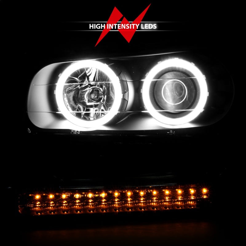 ANZO 2002-2009 Chevrolet Trailblazer Projector Headlights w/ Halo Black