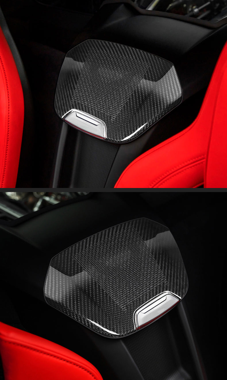 20+ Corvette C8 Platinum Series Dry Carbon Fiber Waterfall Speaker Cover w/ Gloss Finish by CPG