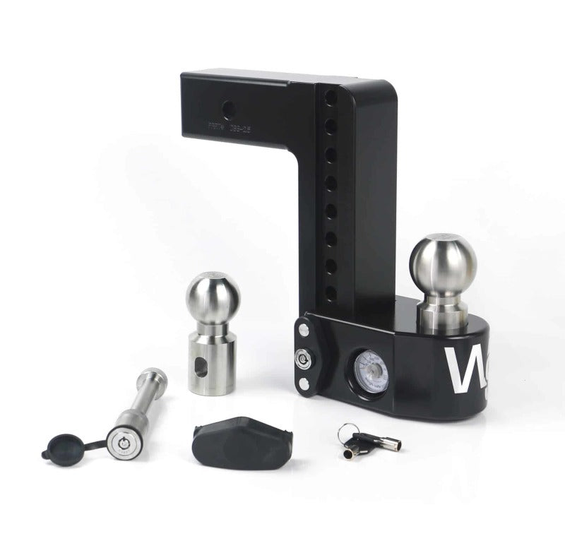 Weigh Safe 8in Drop Hitch w/Built-in Scale &amp; 2.5in Shank (8K/18.5K GTWR) w/WS05 - Black Cerakote