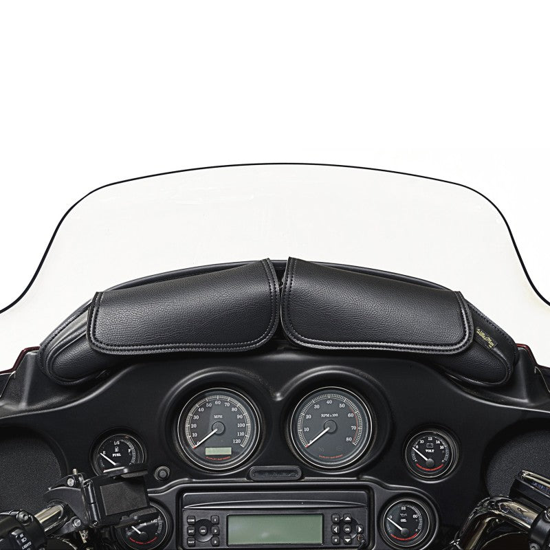 Willie &amp; Max 06-13 HD FL/FLH/FLT/FLHT Two Pouch Windshield Bag (21.25inL x 6.5inH x 2.25inD) - Black