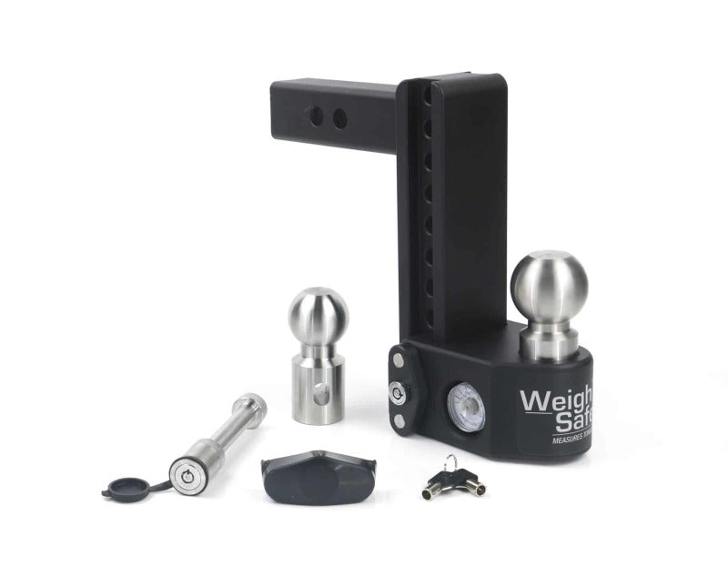 Weigh Safe 8in Drop Hitch w/Built-in Scale &amp; 2in Shank (10K/15K GTWR) w/WS05 - Steel