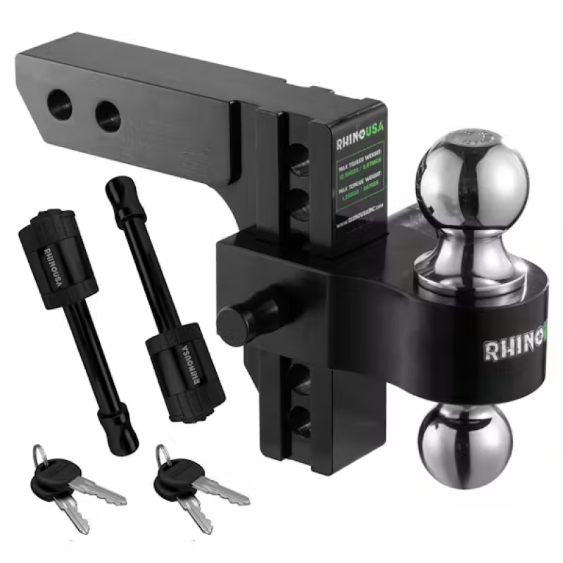 Rhino USA 6in Heavy Duty Drop Hitch - 2in Receiver (Red)