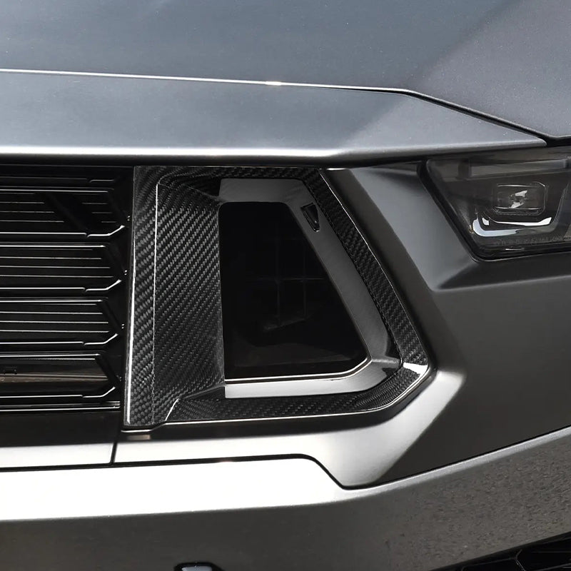 24+ Mustang GT Platinum Series Dry Carbon Fiber Grille Insert Covers w/ Gloss Finish by CPG