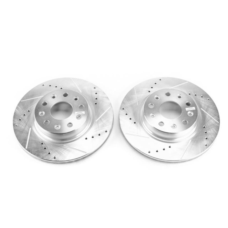 Power Stop 2018 Jeep Wrangler Front Evolution Drilled &amp; Slotted Rotors - Pair