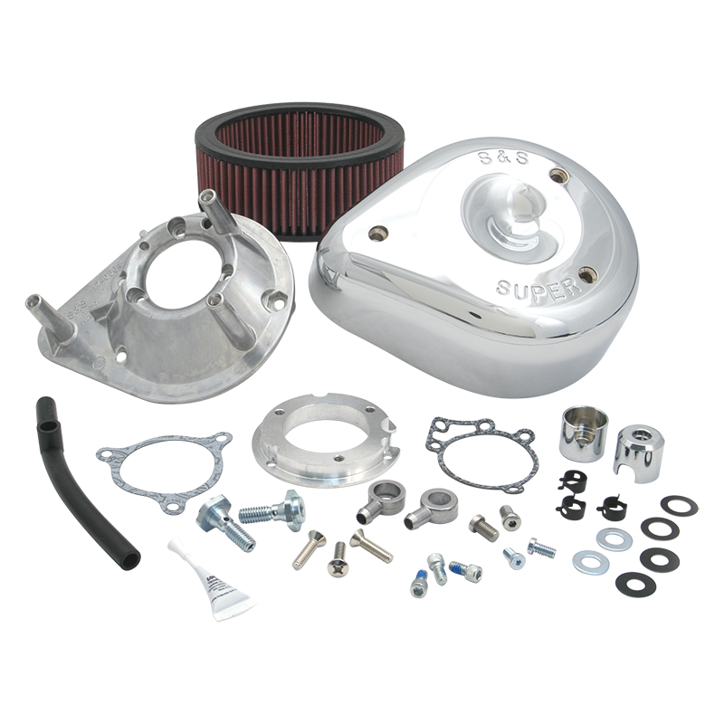 S&S Cycle 08-17 Tri-Glide/CVO Stock-Bore Throttle By Wire Models Teardrop Air Cleaner Kit - Chrome