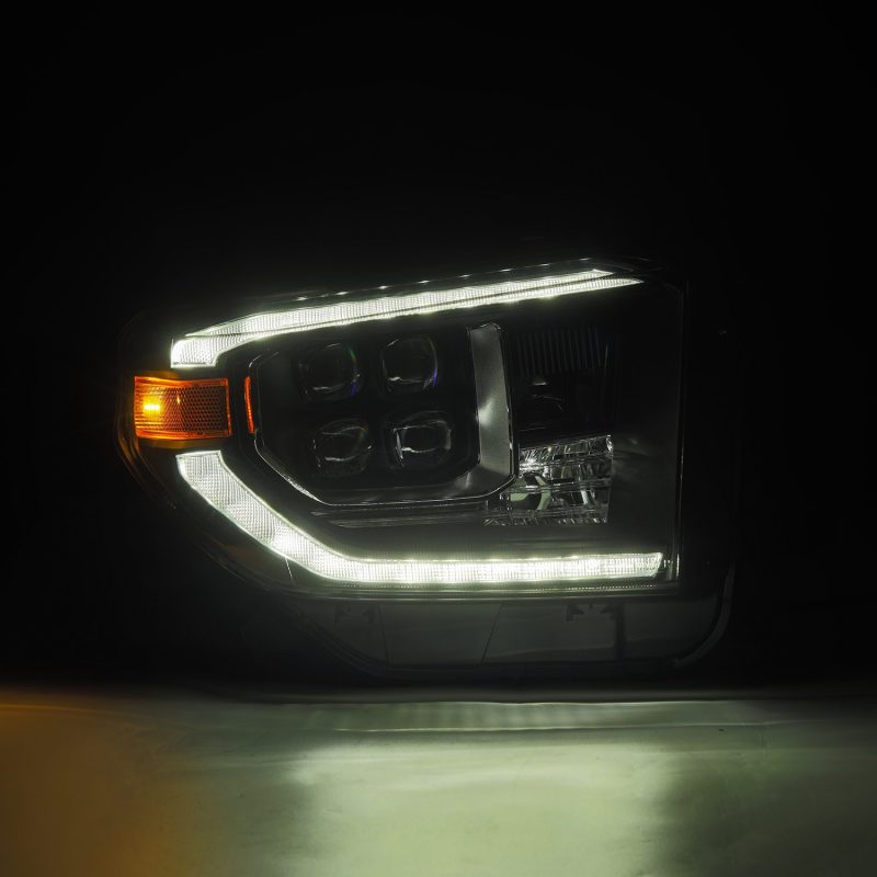 AlphaRex 14-21 Toyota Tundra NOVA-Series LED Proj Headlights Alpha-Blk w/Actv Light &amp; Seq. Sig + DRL