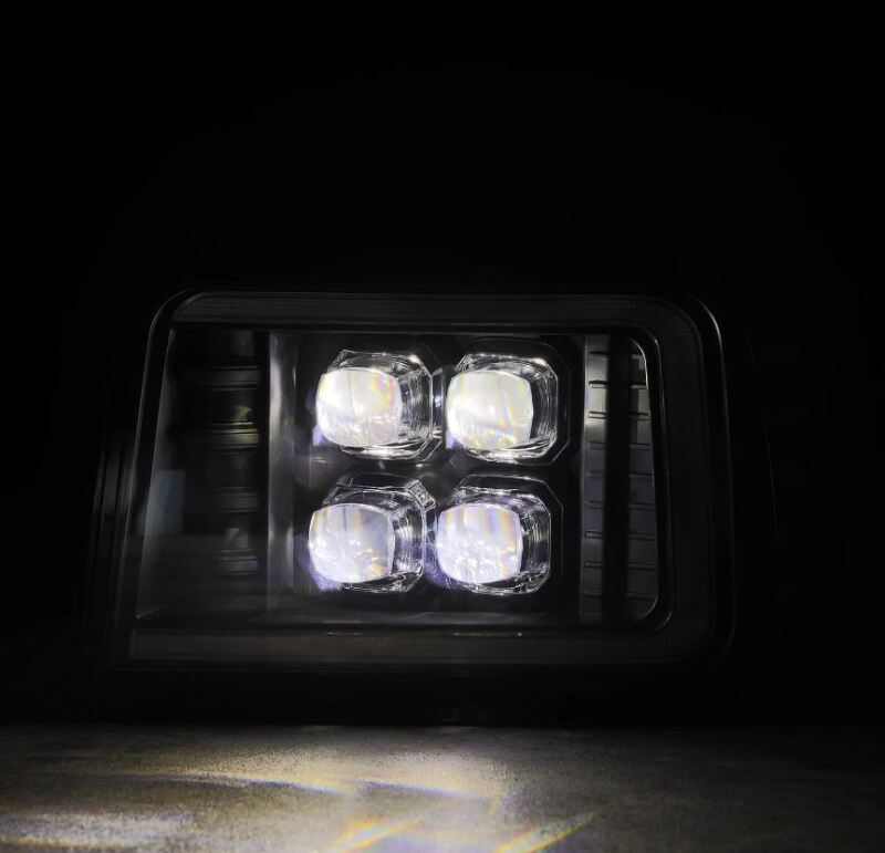 AlphaRex 92-96 Ford F-Series/Bronco NOVA-Series LED Proj Headlight Bk w/Actv Light SeqSig &amp; SBDRL