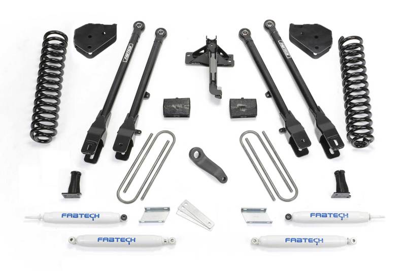 Fabtech 17-21 Ford F250/F350 4WD Diesel 6in 4Link Sys w/Coils &amp; Perf Shks