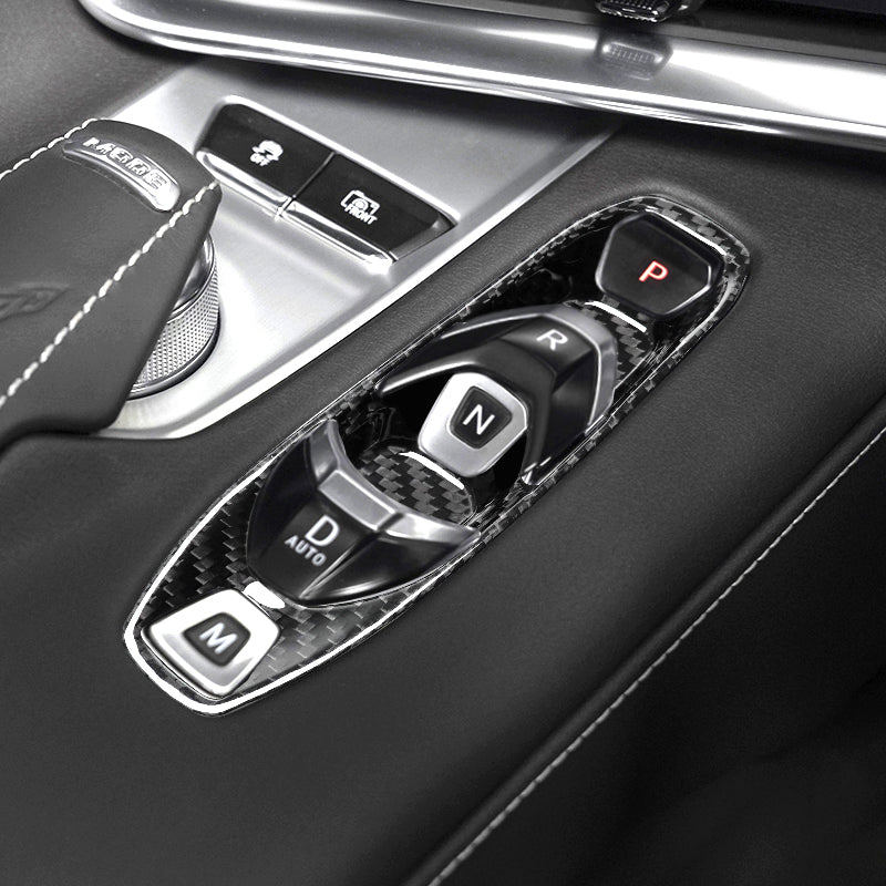 20+ Corvette C8 Platinum Series Dry Carbon Fiber Gear Selector Cover w/ Gloss Finish by CPG