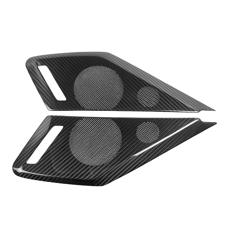 20+ Corvette C8 Platinum Series Dry Carbon Fiber Door Speaker Covers w/ Gloss Finish by CPG