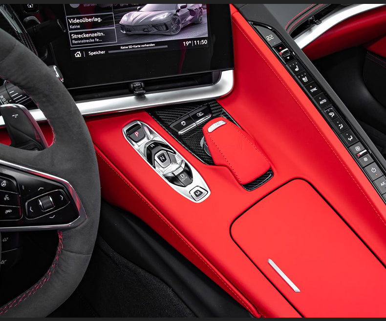 20+ Corvette C8 Platinum Series Dry Carbon Fiber Drive Mode Selector Bottom Trim Cover w/ Gloss Finish by CPG