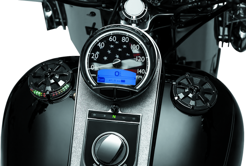 Kuryakyn Alley Cat Fuel &amp; Battery Gauge Gloss Black