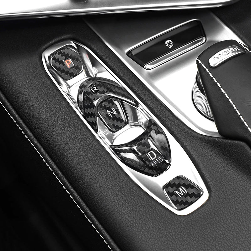 20+ Corvette C8 Platinum Series Dry Carbon Fiber Gear Selector Button Covers w/ Gloss Finish by CPG