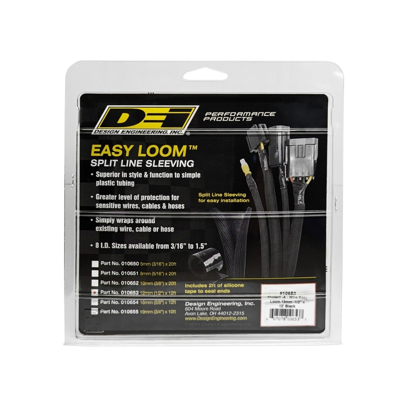 DEI Split Wire Sleeve Easy Loom 13mm-1/2in x 12 Black