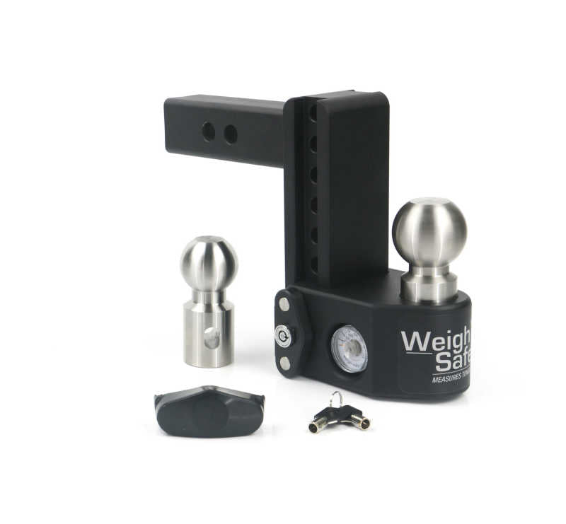 Weigh Safe 6in Drop Hitch w/Built-in Scale &amp; 2in Shank (10K/15K GTWR) - Steel