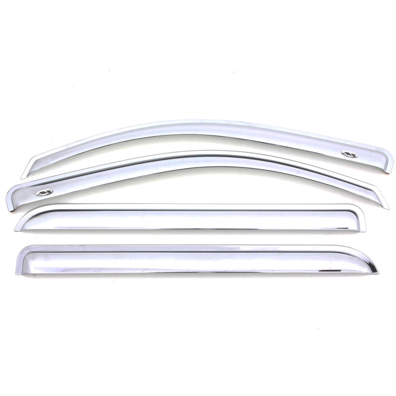 AVS 07-18 Toyota Tundra Crewmax Ventvisor Outside Mount Front &amp; Rear Window Deflectors 4pc - Chrome