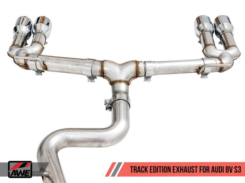 AWE Tuning Audi 8V S3 Track Edition Exhaust w/Diamond Black Tips 102mm