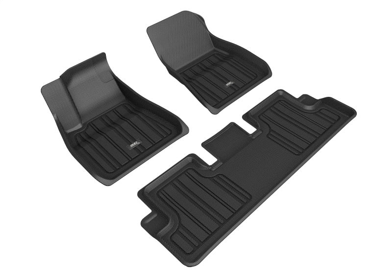 3D MAXpider 2020-2022 Tesla Model 3 Elitect 1st &amp; 2nd Row Floormats - Black