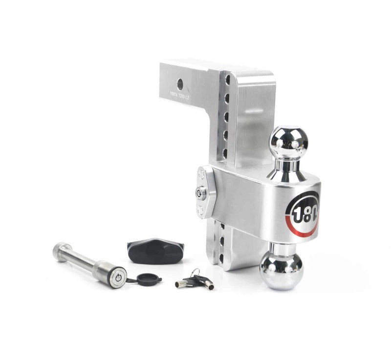 Weigh Safe 180 Hitch 8in Drop Hitch &amp; 2.5in Shank (10K/18.5K GTWR) w/WS05 - Aluminum