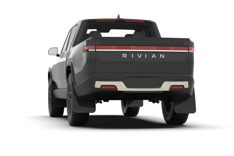 Rally Armor 22-24 Rivian R1T Black UR Mud Flap - Metallic Black Logo