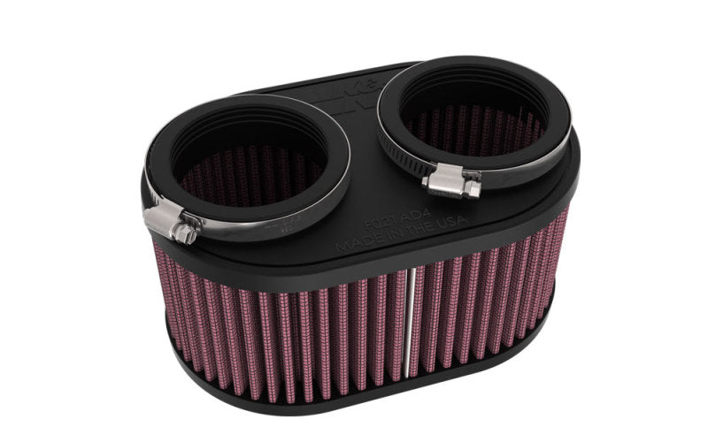 K&amp;N 2-1/8in DUAL FLG 6-1/4 X 4inOD 3inH Universal Clamp-On Air Filter