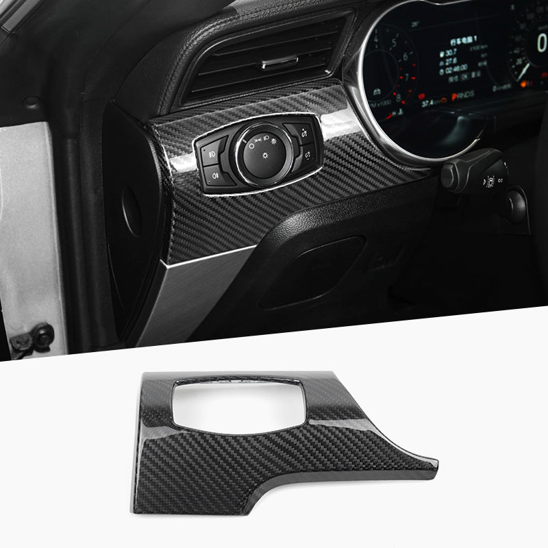 15-23 Mustang Platinum Series Dry Carbon Fiber Driver Side Dash Trim Cover w/ Gloss Finish by CPG