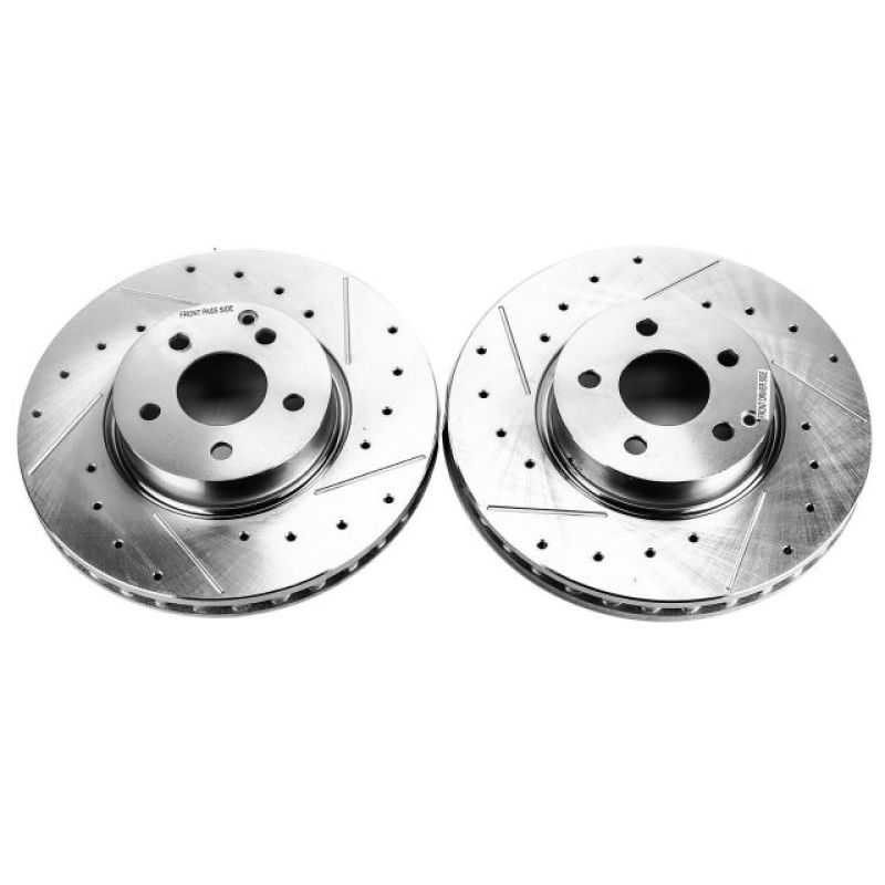 Power Stop 17-19 Audi A4 Front Evolution Drilled &amp; Slotted Rotors - Pair