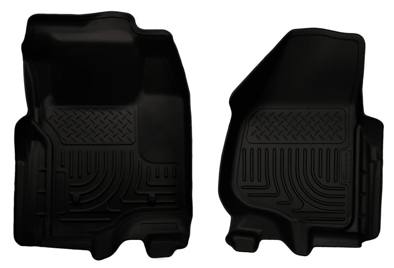 Husky Liners 11-12 Ford Super Duty Crew &amp; Extended Cab WeatherBeater Front Row Black Floor Liners