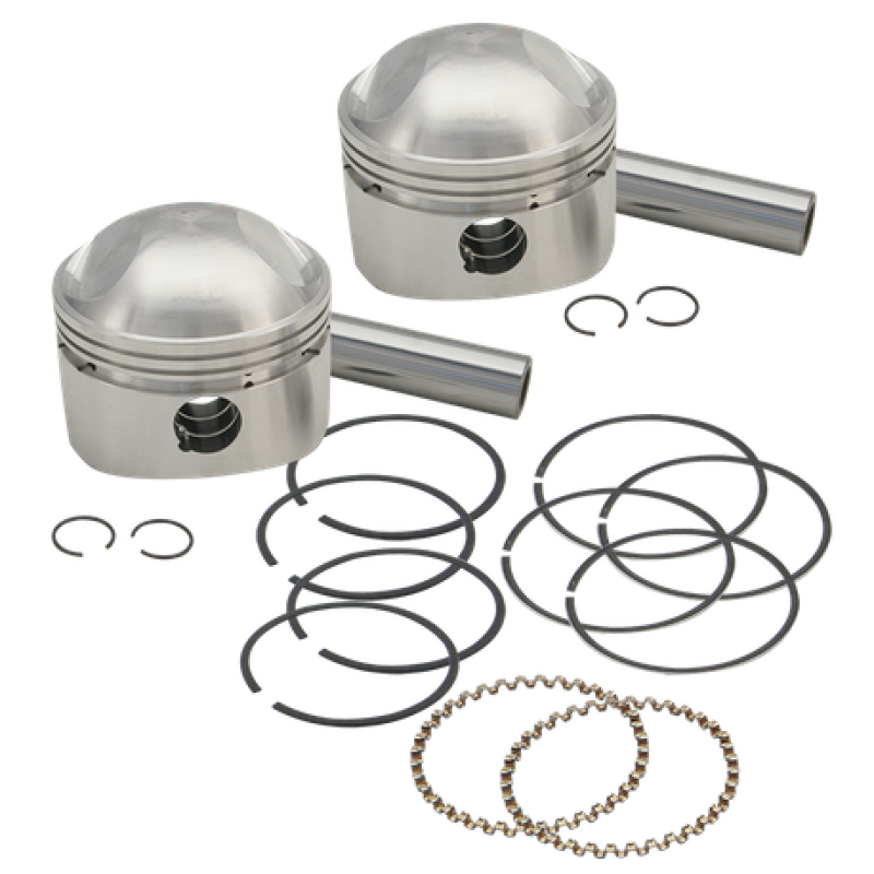 S&amp;S Cycle 36-84 BT 3-7/16in x Up To 4-3/4in Stroke HC Piston Set - Standard