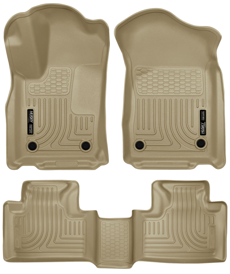 Husky Liners 16-22 Dodge Durango Weatherbeater Tan Front &amp; 2nd Seat Floor Liners