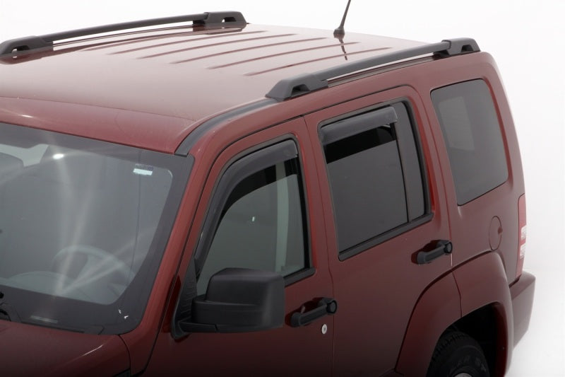 AVS 08-14 Jeep Liberty Ventvisor In-Channel Front &amp; Rear Window Deflectors 4pc - Smoke