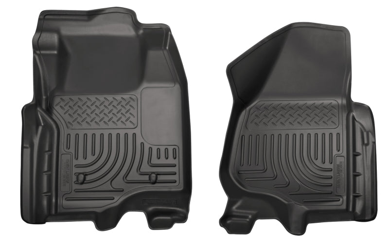 Husky Liners 11-12 Ford Super Duty Crew &amp; Extended Cab WeatherBeater Front Row Black Floor Liners