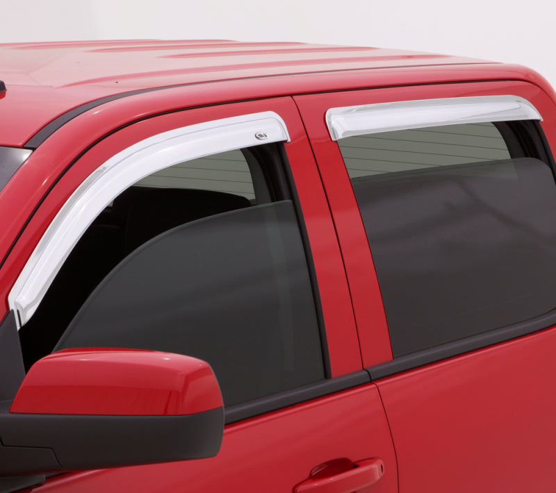 AVS 07-18 Toyota Tundra Crewmax Ventvisor Outside Mount Front &amp; Rear Window Deflectors 4pc - Chrome