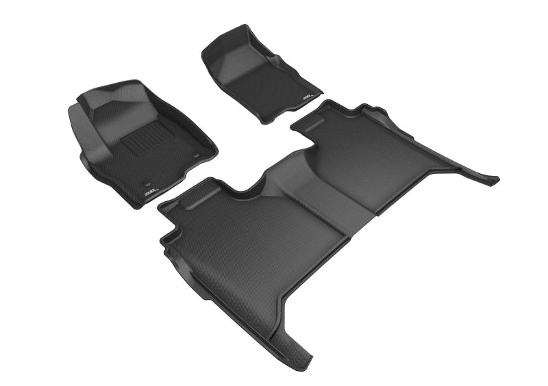 3D MAXpider 2019-2020 Chevrolet Silverado 1500 Kagu 1st &amp; 2nd Row Floormats - Black