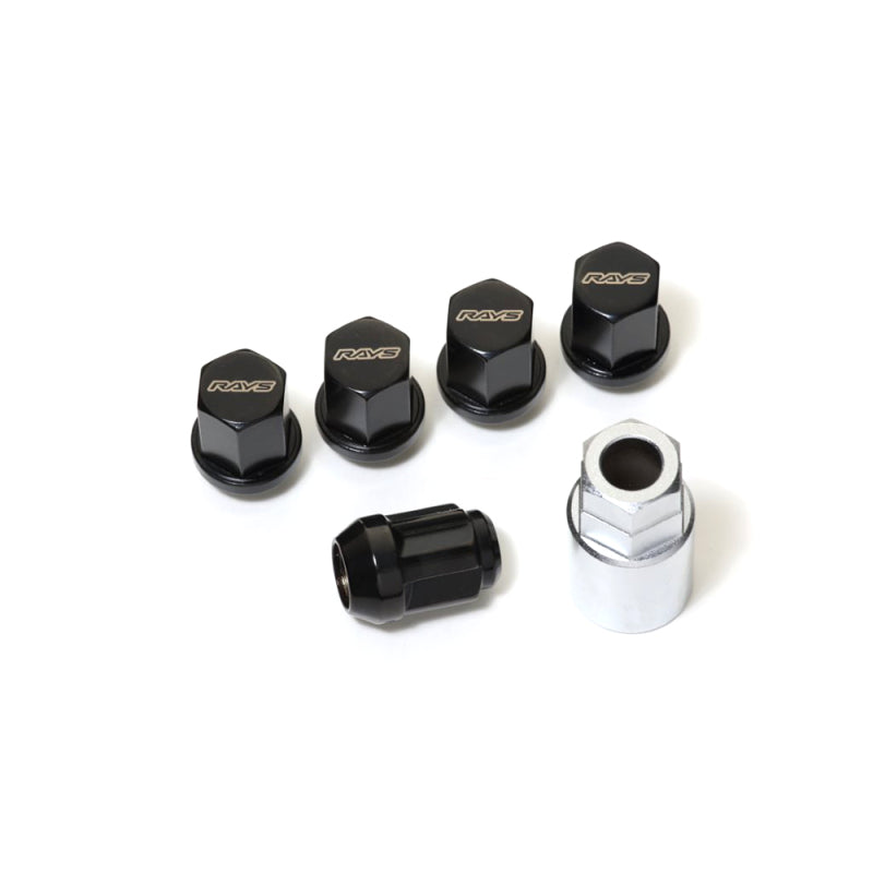 Rays 19 Hex Lock &amp; Lug Nut Set M14 x 1.5 - Black