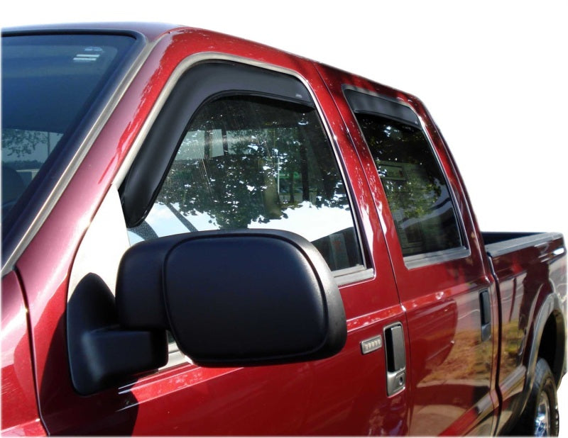 AVS 99-16 Ford F-250 Supercrew Ventvisor In-Channel Front &amp; Rear Window Deflectors 4pc - Smoke