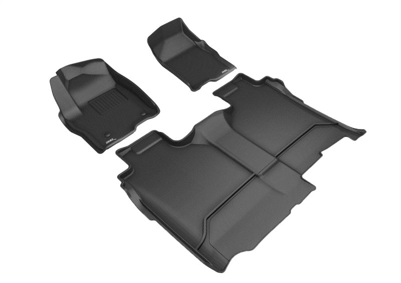 3D MAXpider 2019-2020 Chevrolet Silverado 1500 Kagu 1st &amp; 2nd Row Floormats - Black