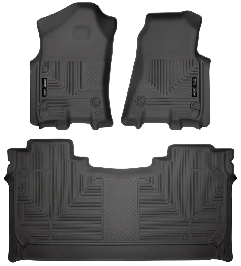 Husky Liners 19 Dodge Ram 1500 Crew Cab Weatherbeater Black Front &amp; 2nd Seat Floor Liners