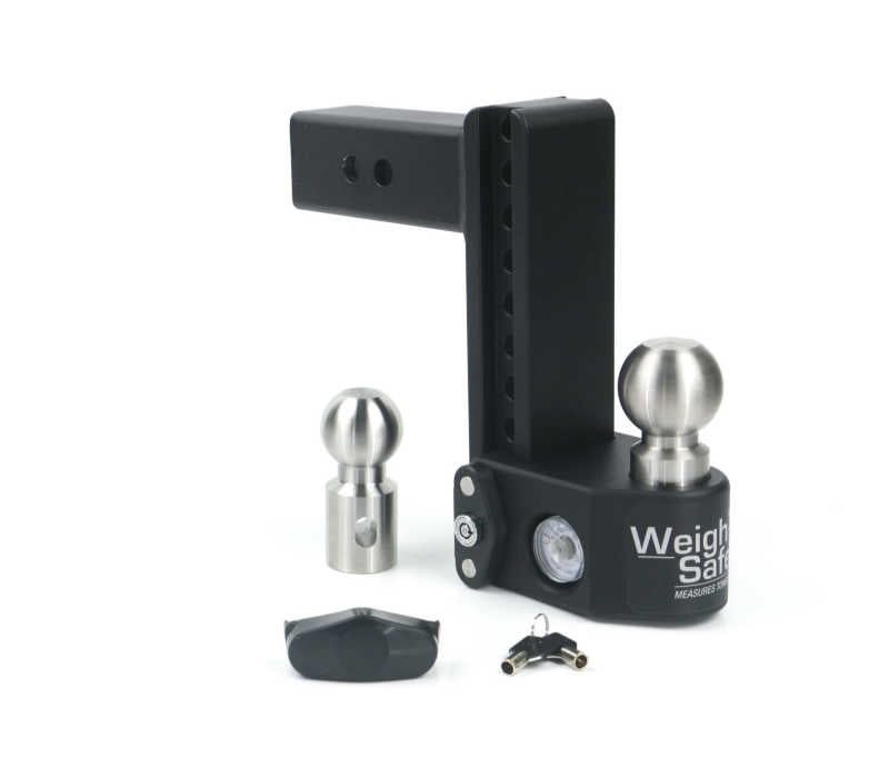 Weigh Safe 8in Drop Hitch w/Built-in Scale &amp; 2.5in Shank (10K/22K GTWR) - Steel