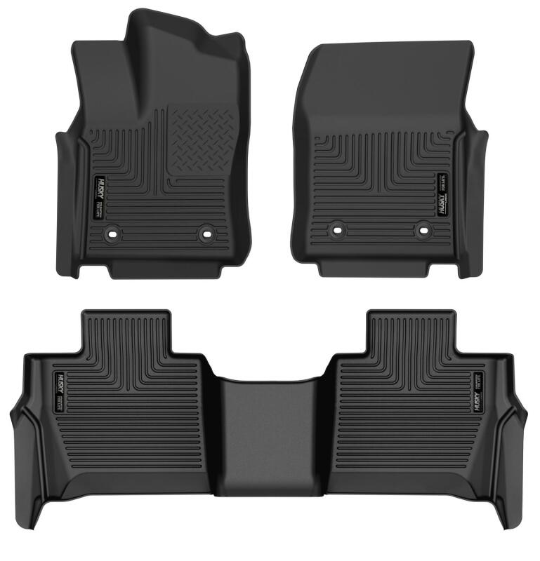 Husky Liners 23-24 Toyota Sequoia WeatherBeater Front &amp; Second Row Floor Liners - Black