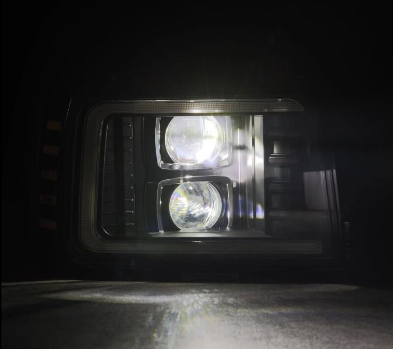 AlphaRex 92-96 Ford F-Series/Bronco LUXX-Series Proj Headlights Blk w/Actv Light SeqSig &amp; SBDRL