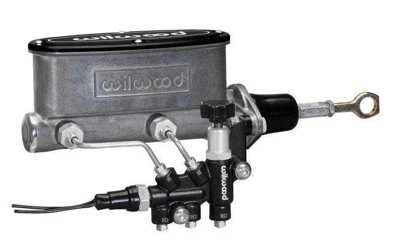 Wilwood HV Tandem M/C Kit w L/H Bracket &amp; Prop Valve - 7/8in Bore-W/Pushrod - Early Mustang