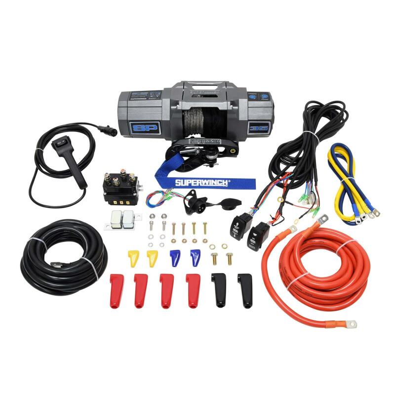 Superwinch 3500 LBS 12V DC 7/32in x 40ft Synthetic Rope Hawse Fairlead SP 35SR Winch