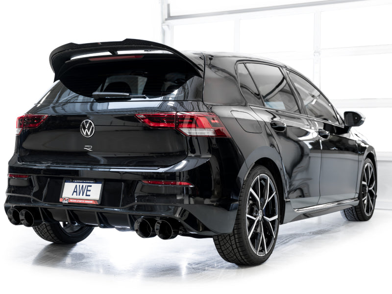 AWE Tuning MK8 Volkswagen Golf R 3in Touring Edition Quad Exhaust - Diamond Black Tips