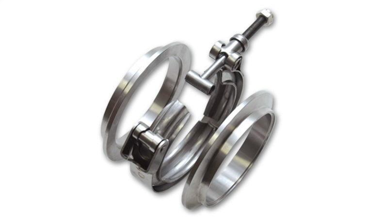 Vibrant T304 SS V-Band Flange Assembly for 3in O.D. Tubing incl 2 V-Band flanges &amp; 1 V-Band Clamp