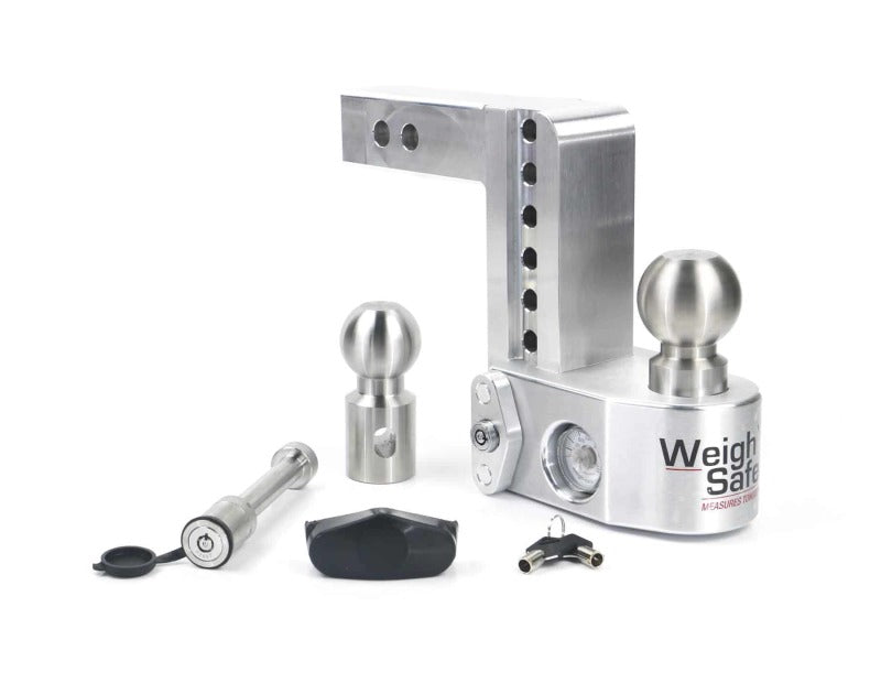 Weigh Safe 6in Drop Hitch w/Built-in Scale &amp; 2in Shank (10K/12.5K GTWR) w/WS05 - Aluminum