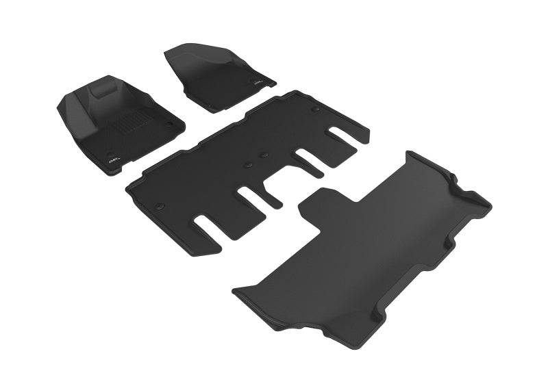 3D MAXpider 2017-2020 Chrysler Pacifica/Voyager Kagu 1st &amp; 2nd &amp; 3rd Row Floormats - Black