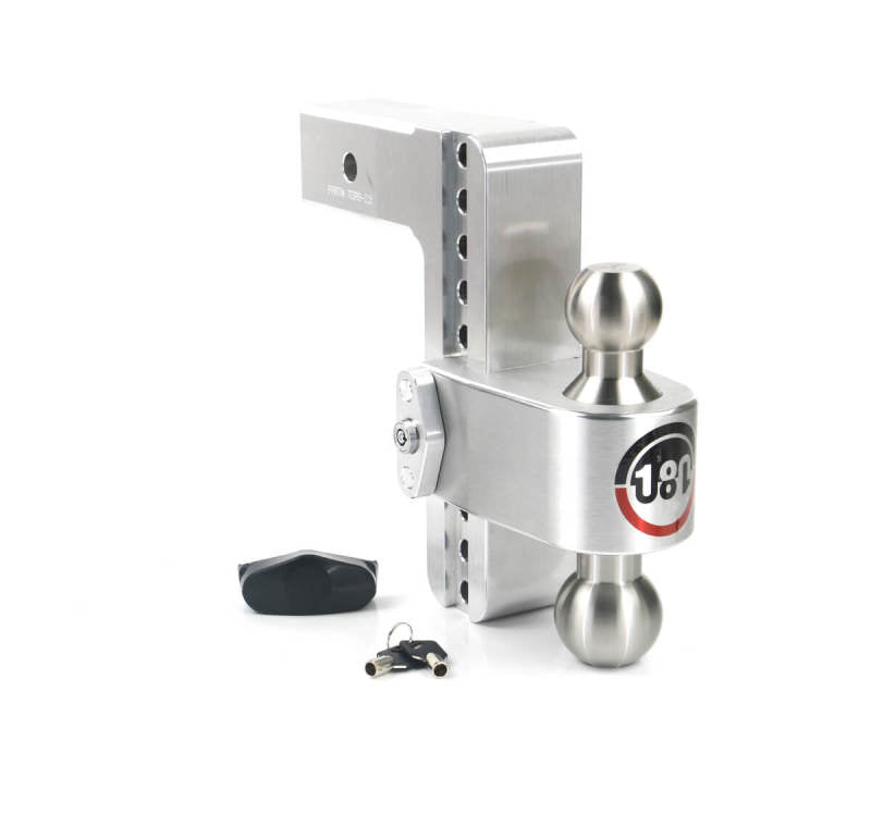 Weigh Safe 180 Hitch 8in Drop Hitch &amp; 2.5in Shank (10K/18.5K GTWR) - Aluminum