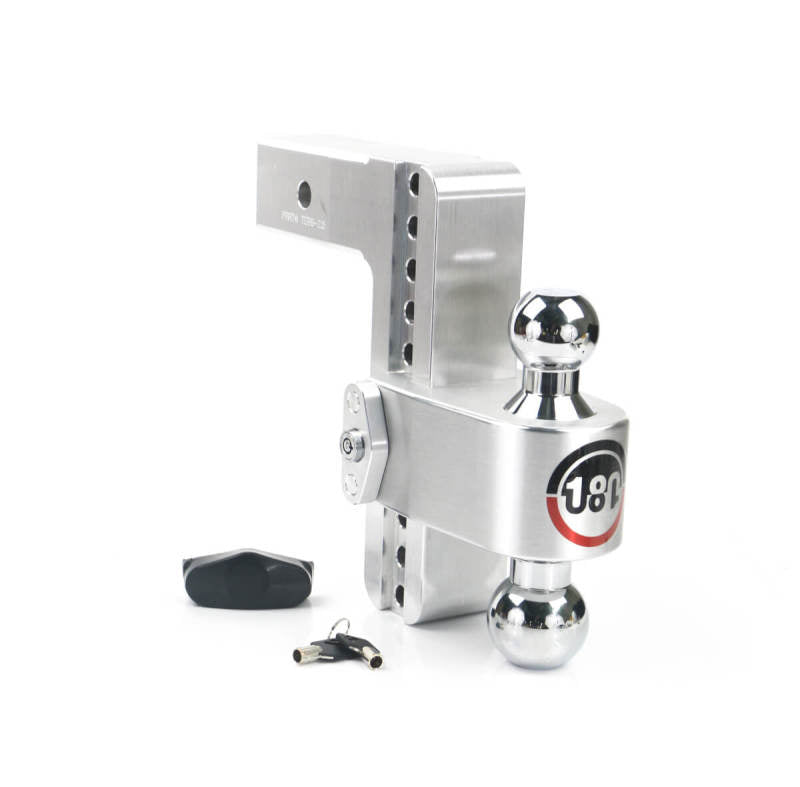 Weigh Safe 180 Hitch 8in Drop Hitch &amp; 2.5in Shank (10K/18.5K GTWR) - Aluminum