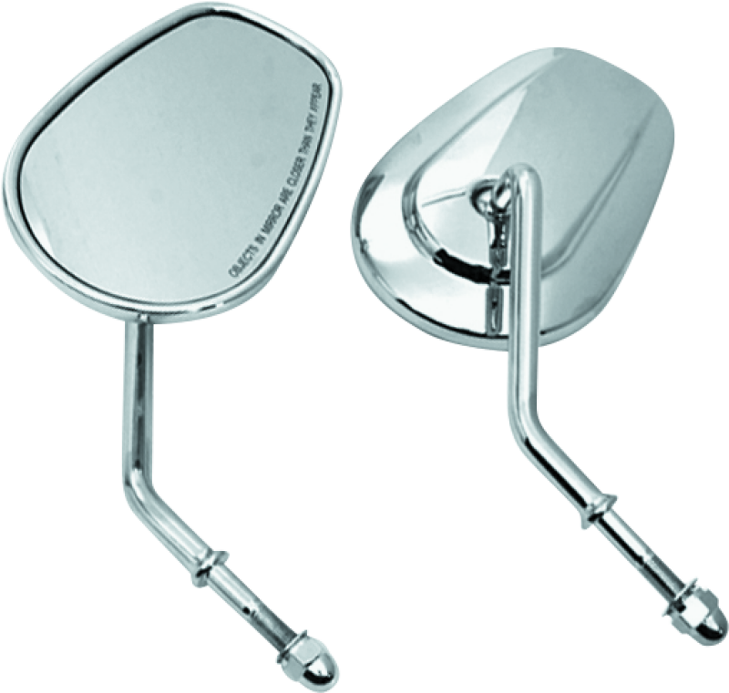 Bikers Choice Chrome Tapered Short Stem Mirrors Pr